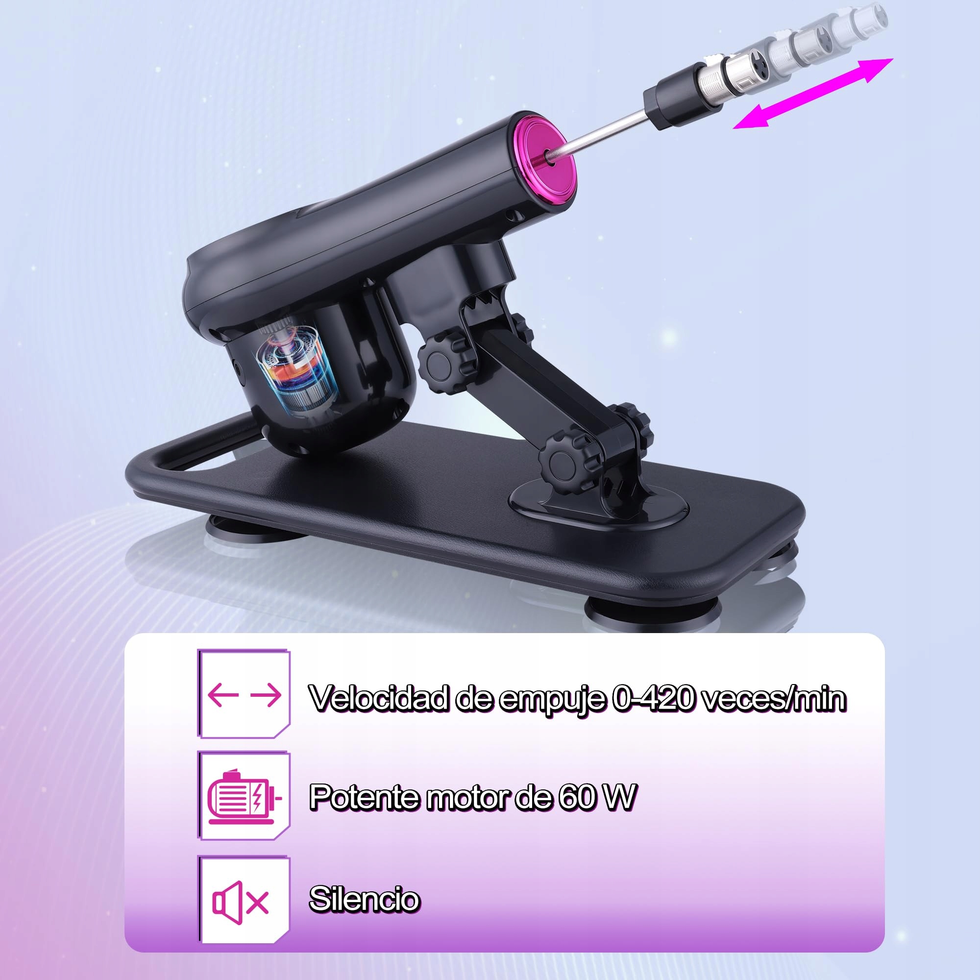 SEXMACHINE Zabawki Erotyczne Maszyna Zdalna z 8 Końcówkami Dla Dorosłych — miniatura 5