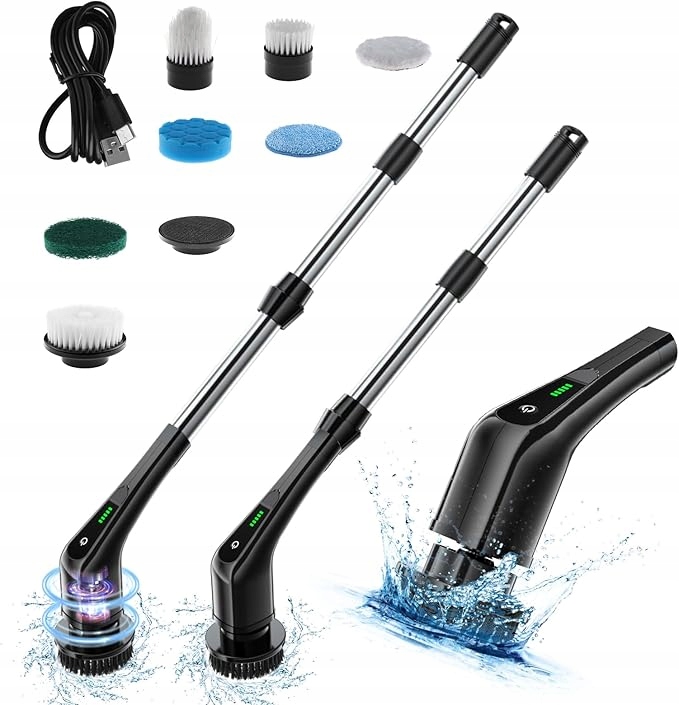 Levně Elektrický Rotační Kartáč 7 Hlav, Nastavitelný Displej, Rukojeť