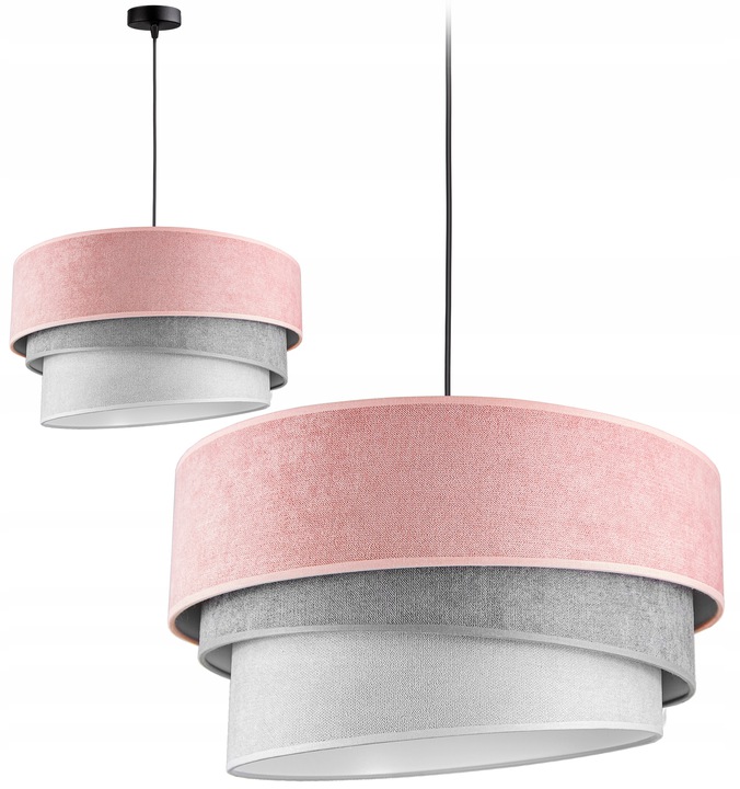 

Lampa wisząca sufitowa Żyrandol Abażur Welur