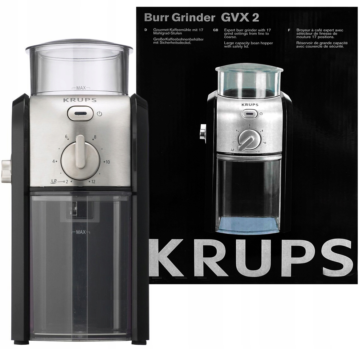 Elektrický Kávový Mlýnok S Kamenmi Krups Premium GVX242