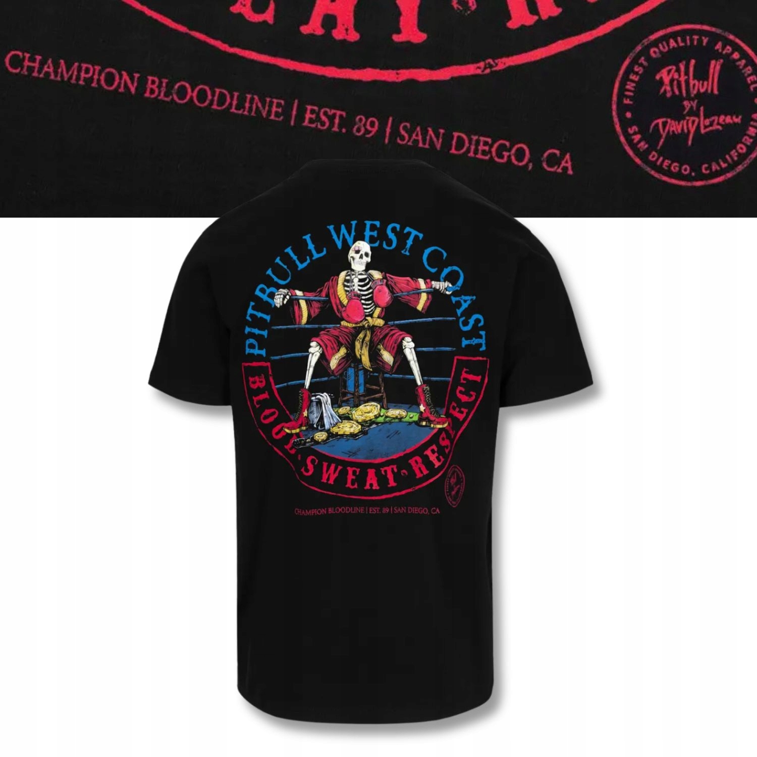 Koszulka męska Pitbull Bawełniany T-shirt z nadrukiem Champion Bloodline 2