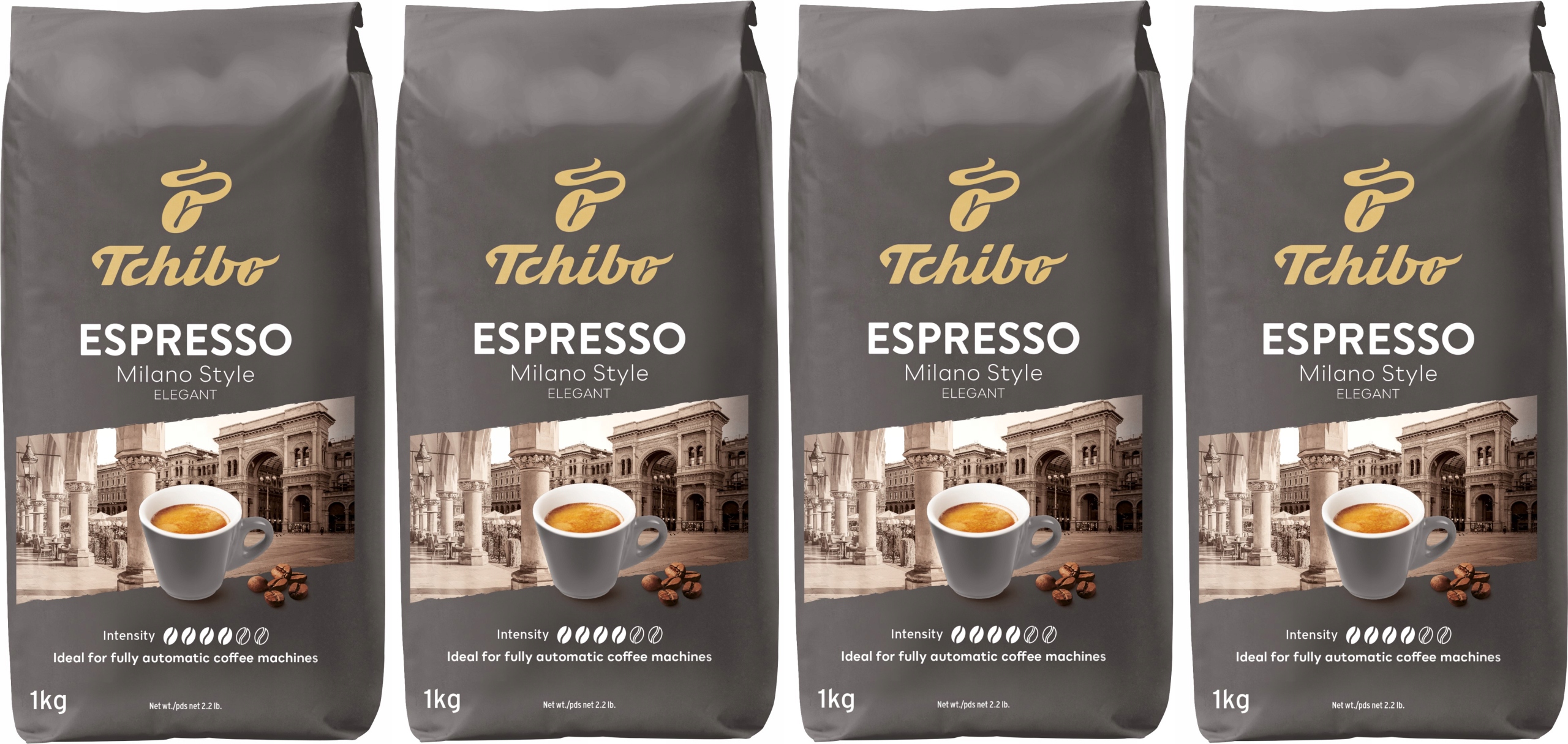 Levně Káva zrnková Tchibo Espresso Milano Style 4 x 1 kg