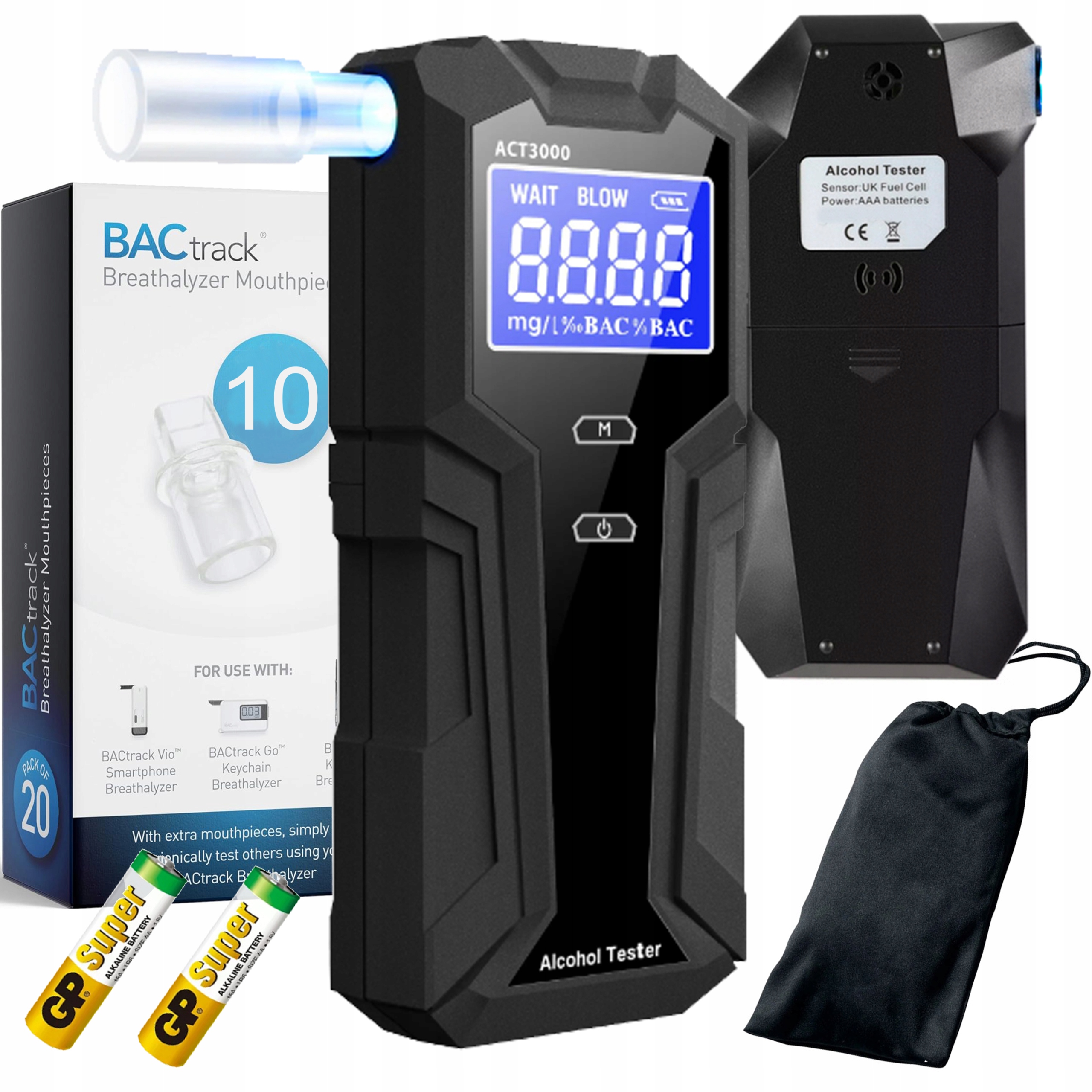 Alkohol Tester Elektrochemický Náustky Pro Kalibrácia Policajná Precízna Plus