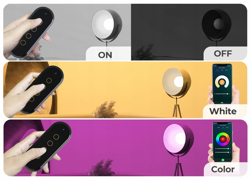 PILOT DOTYKOWY AUTOMATYZACJA 4 KANAŁY 12 SCEN BIAŁY ZIGBEE TUYA Komunikacja ZigBee