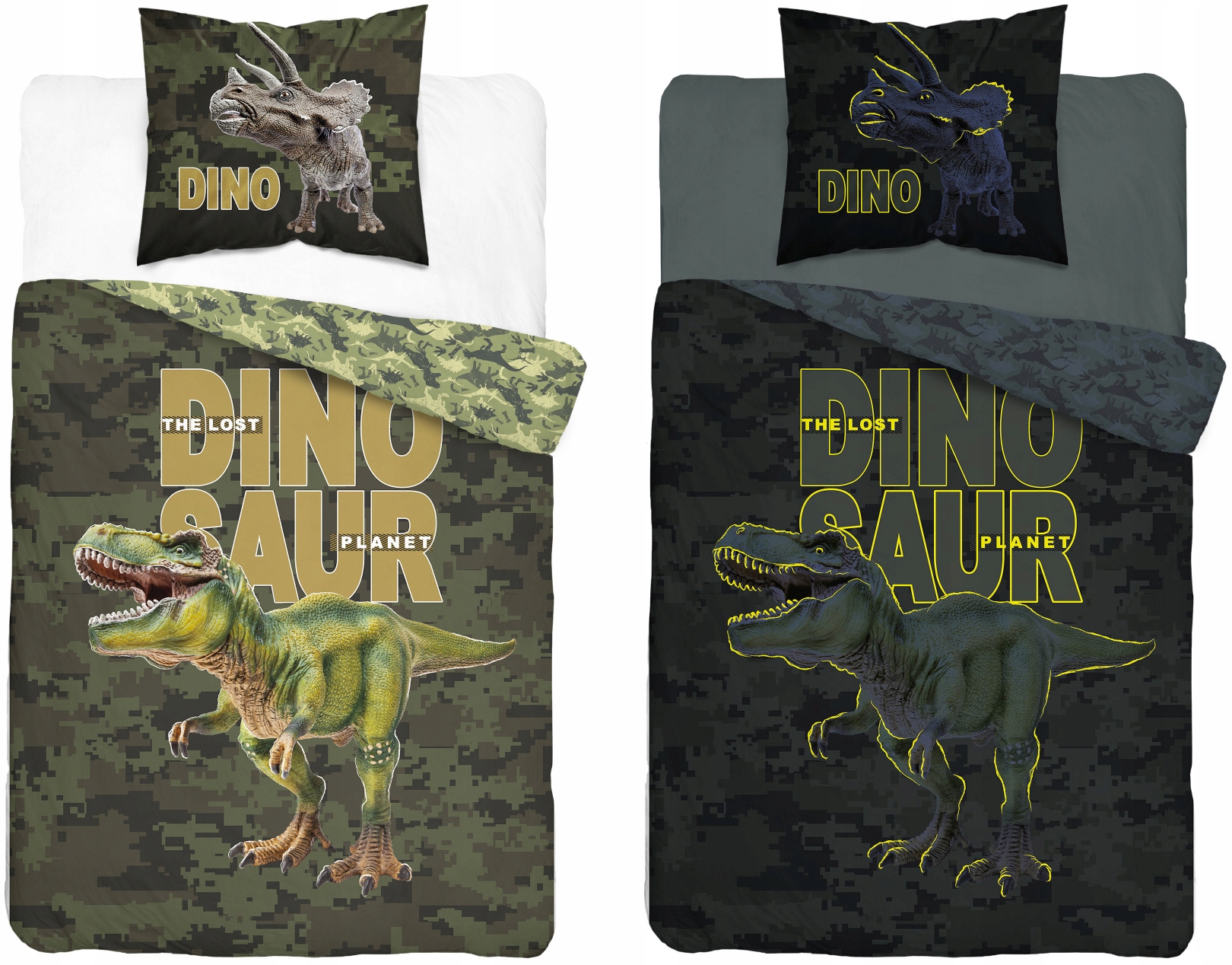 POŚCIEL ŚWIECĄCA 160x200 DINOZAURY T-REX DINOZAUR Marka Detexpol