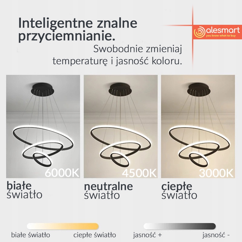 Lampa wisząca LED 20+40+60 76W Zewnętrzny 3 RING Kod producenta brak