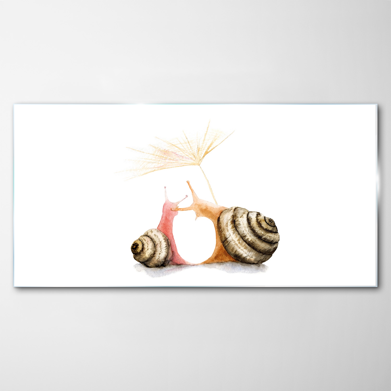 Tvrdený sklenený obraz Akvarely Slimáky 140x70
