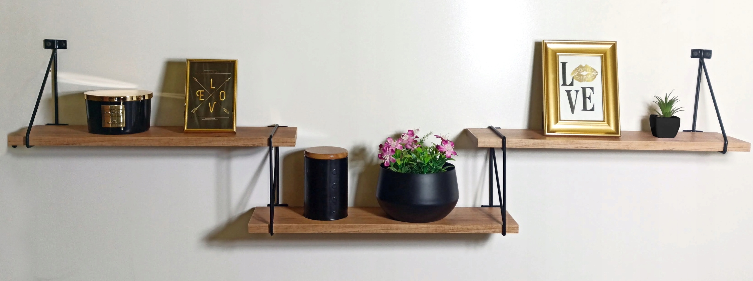 KOMPLET 3 PÓŁKI ŚCIENNE WISZĄCE LOFT INDUSTRIALNA Kod producenta 78547