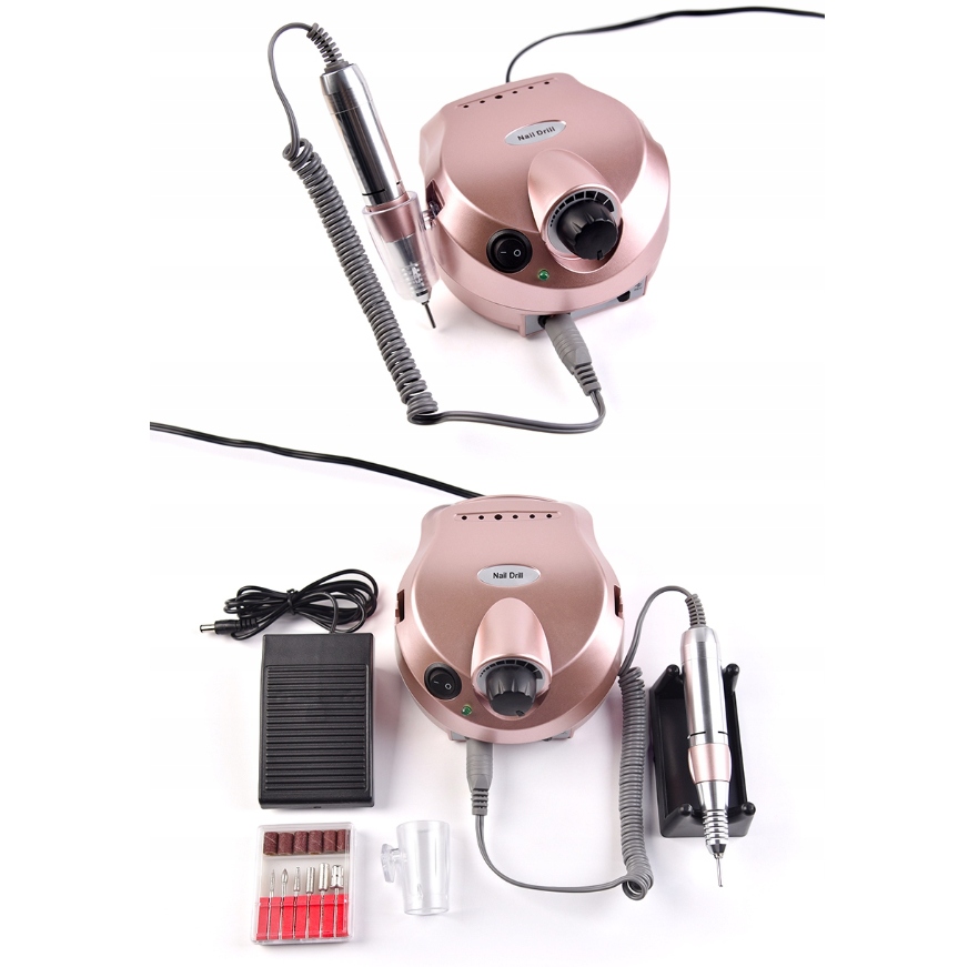 ZESTAW FREZARKA DO PAZNOKCI MANICURE PEDICURE MOCNA 65W + ZESTAW FREZÓW Model DM-202