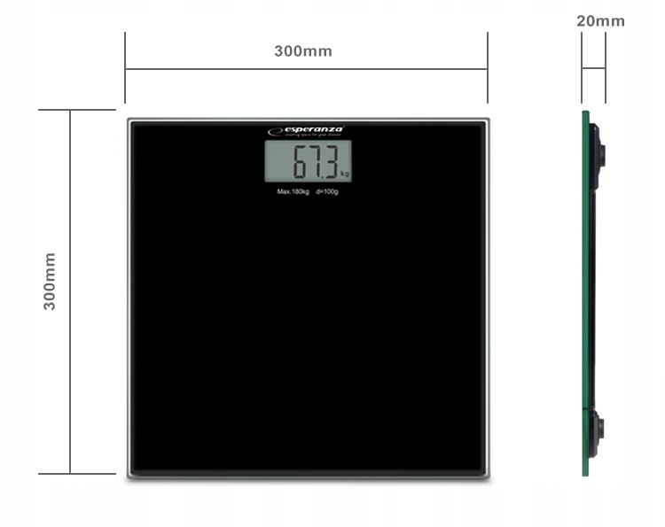 Электронные стеклянные весы для ванной комнаты 6 мм LCD 180 цвет доминирующий черный