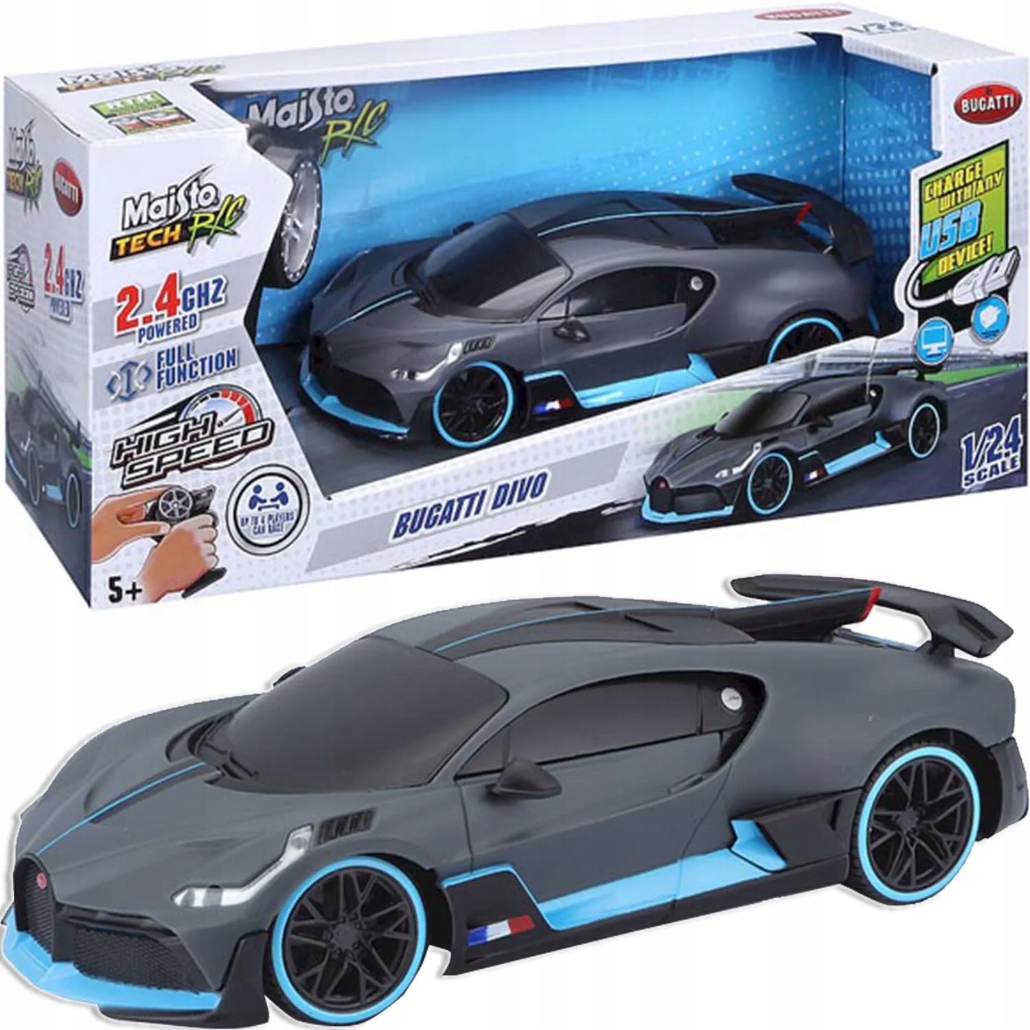 Maisto Bugatti Divo USB 1:24 Auto R/C Diaľkovo ovládané 82333