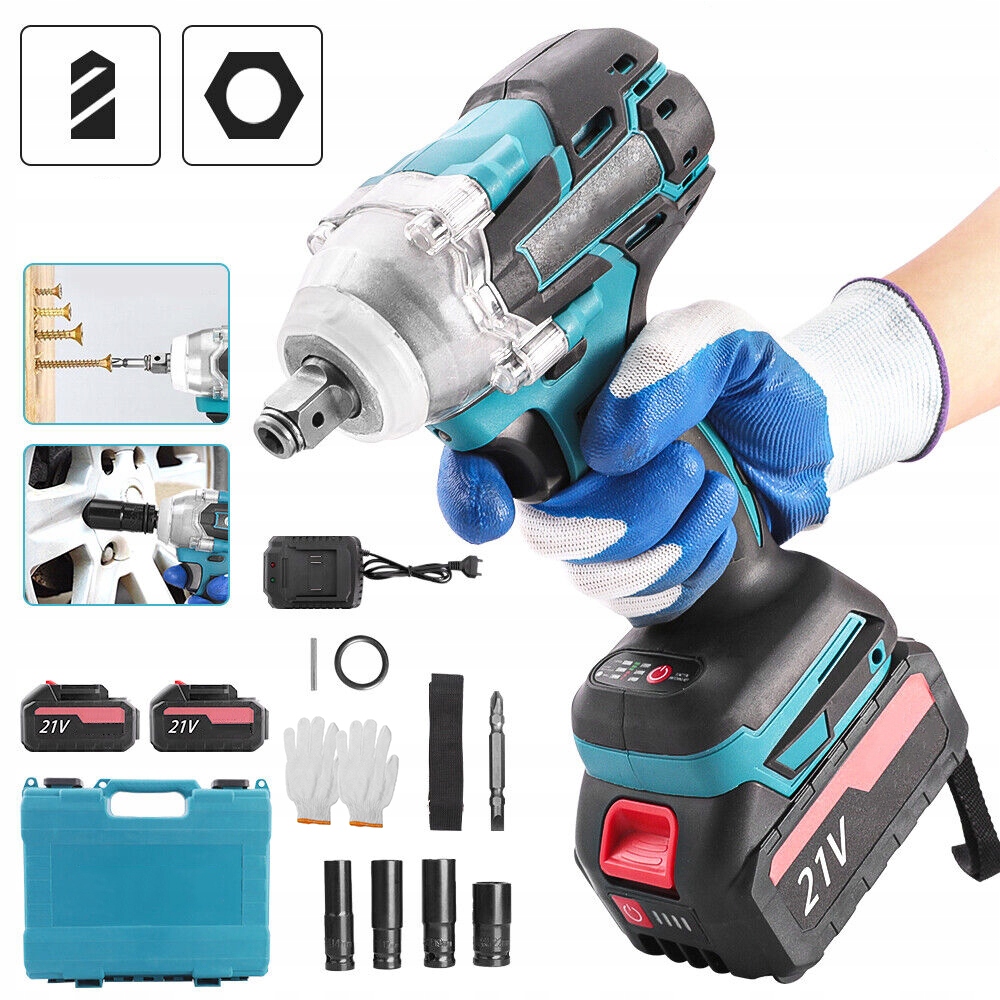 Bezsáčkový úderový klíč 21V 520 Nm 1/2" s akumulátorem 6 Ah