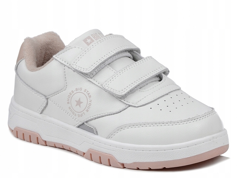 Buty dziecięce białe Big Star OO374095 dziewczęce skórzane na rzepy 30