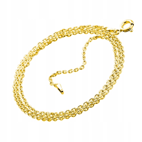 Zlatý Řetízek jemný ankr Pevný ze Stříbra 925 pozlacený délka 45 cm