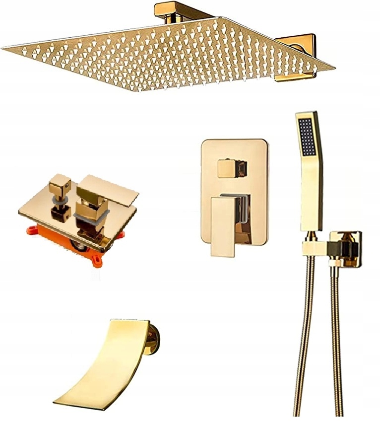 Zlatá sprchová batéria Vodopád Gold Poler 30