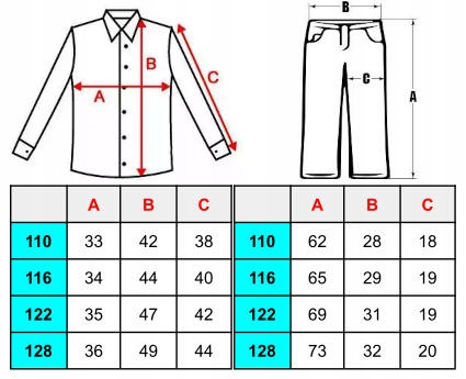 GARTNITUR ELEGANCKI KOMPLET KOSZULA MUCHA 128 Kolor niebieski