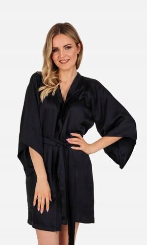 Ofelie Dámský saténový župan ByShelly černý
