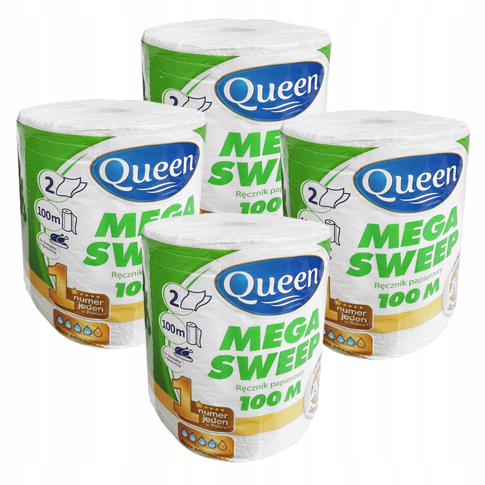 Ręcznik papierowy celuloza Queen Mega Sweep biały Marka Queen
