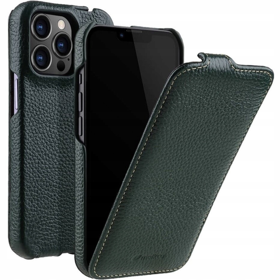 Skórzane Etui Melkco z klapką do iPhone 14 Pro Max, Obudowa, Leather Case