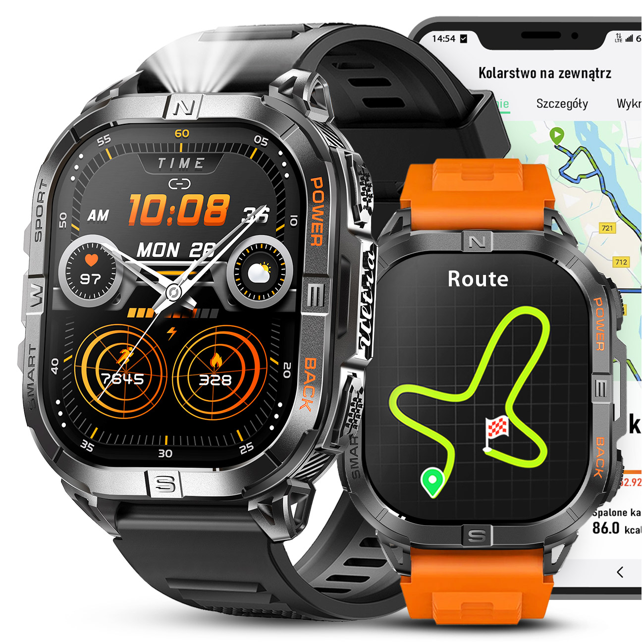 Chytré Hodinky Pánské Hodinky Gps Voděodolná Svítilna Hovory Dva Pruhy Menu Pl