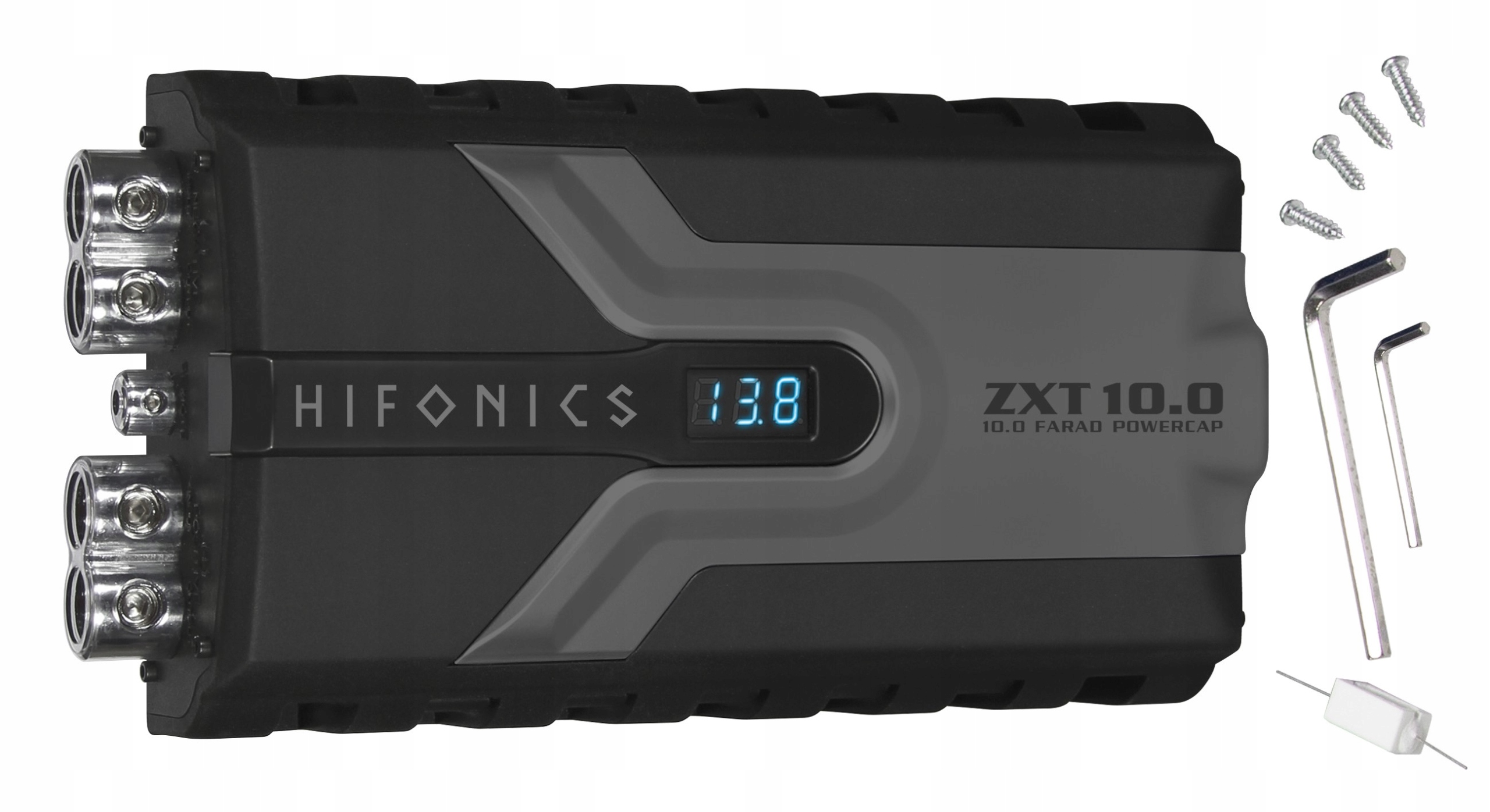 Kondensator HiFonics ZXT10.0 pojemność 10 Faradów do instalacji zasilającej