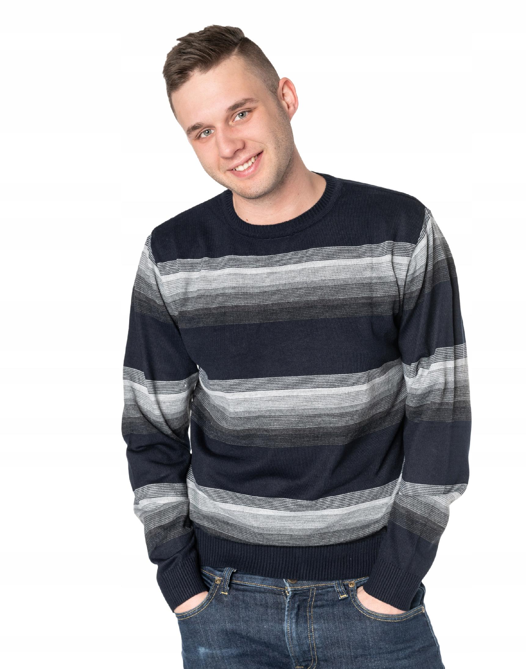

Klasyczny Sweter Męski Elegancki Cienki 2091-4 r L