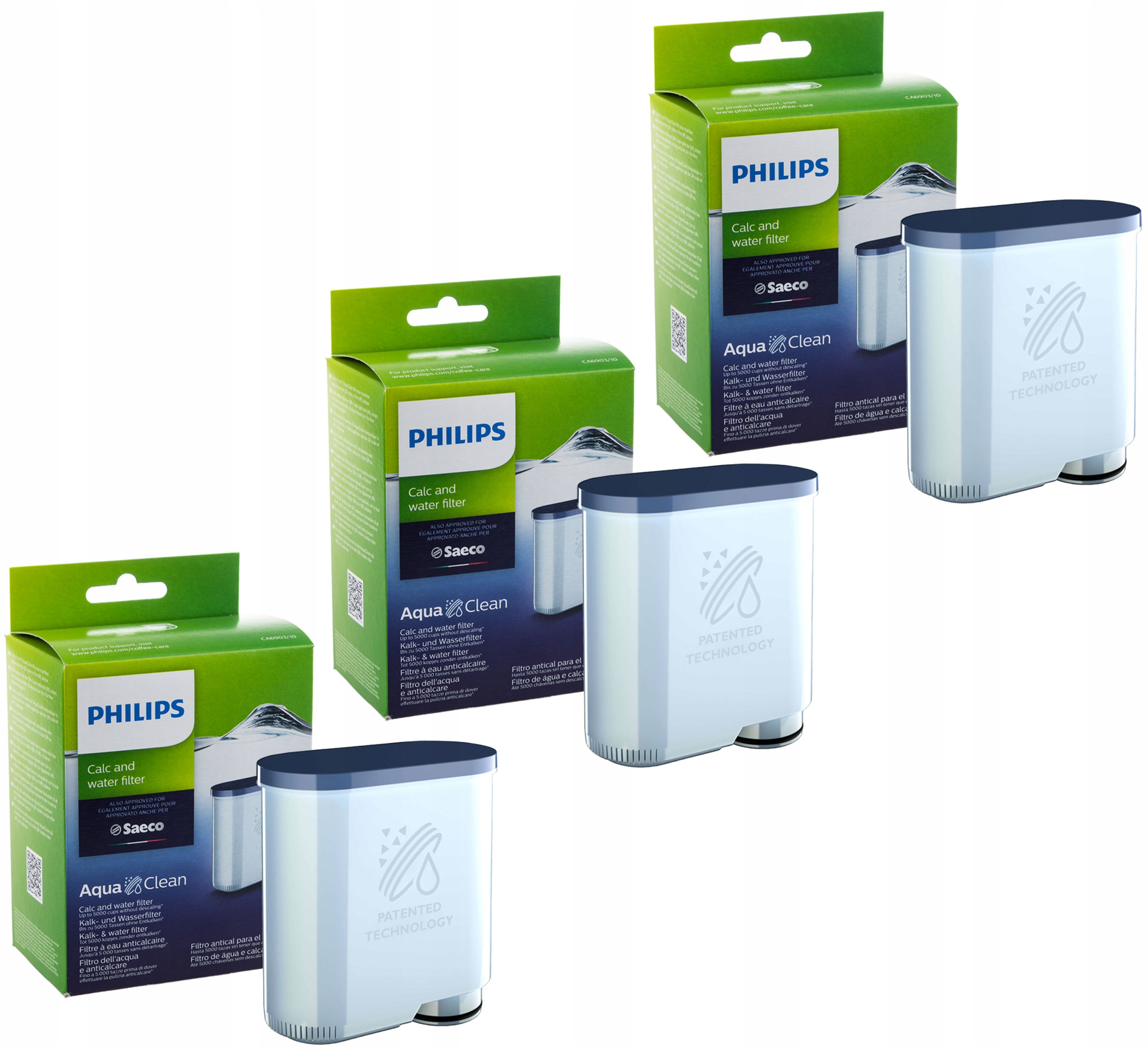 3x Filtr Ekspresu Saeco Incanto HD8917 Aqua Clean