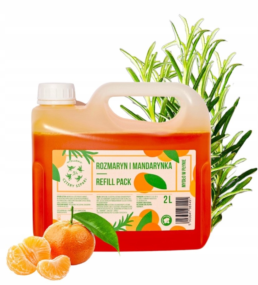 Cztery Špačci Tekuté mýdlo Refill Rozmarýn A Mandarinka 2000 ml
