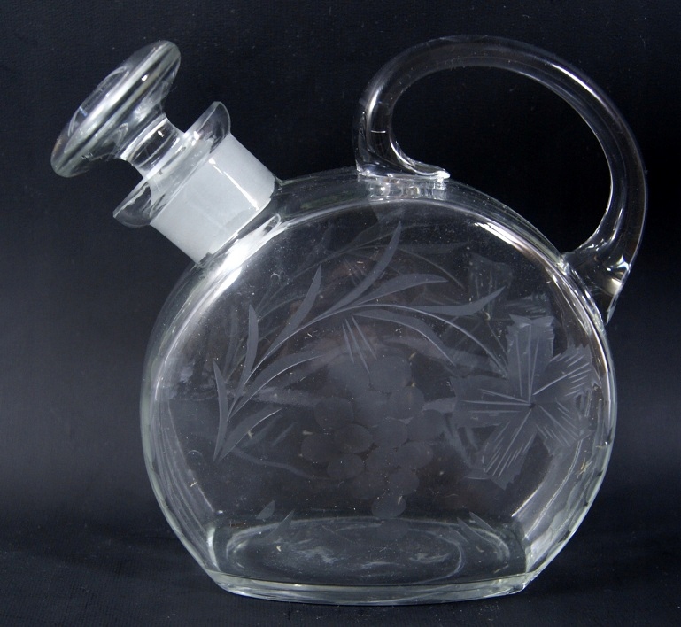 ŚLICZNA, STARA, KRYSZTAŁOWA KARAFKA- szlif- NALEWKA