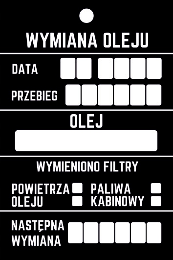 

Zawieszki Serwisowe 100 szt Wymiana Oleju p. 400g