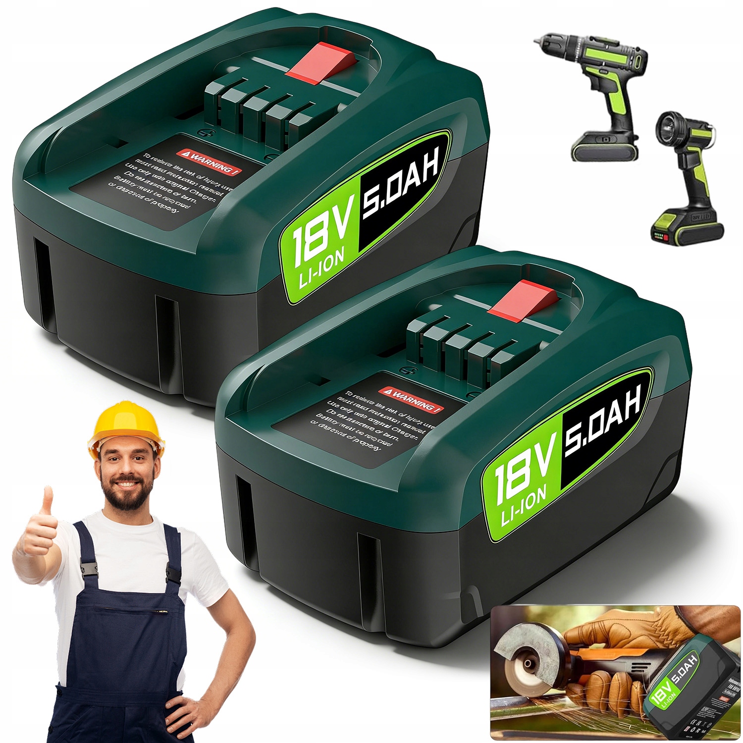 Dvě Náhradní Baterie 5000MAH 18V 5A Pro Bosch Gloria Gardena Pba Psb Psr