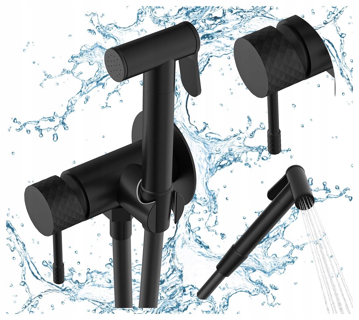 Podomietková bidetová batéria Čierna Glami, slúchadlá, hadica, čistič na bidet