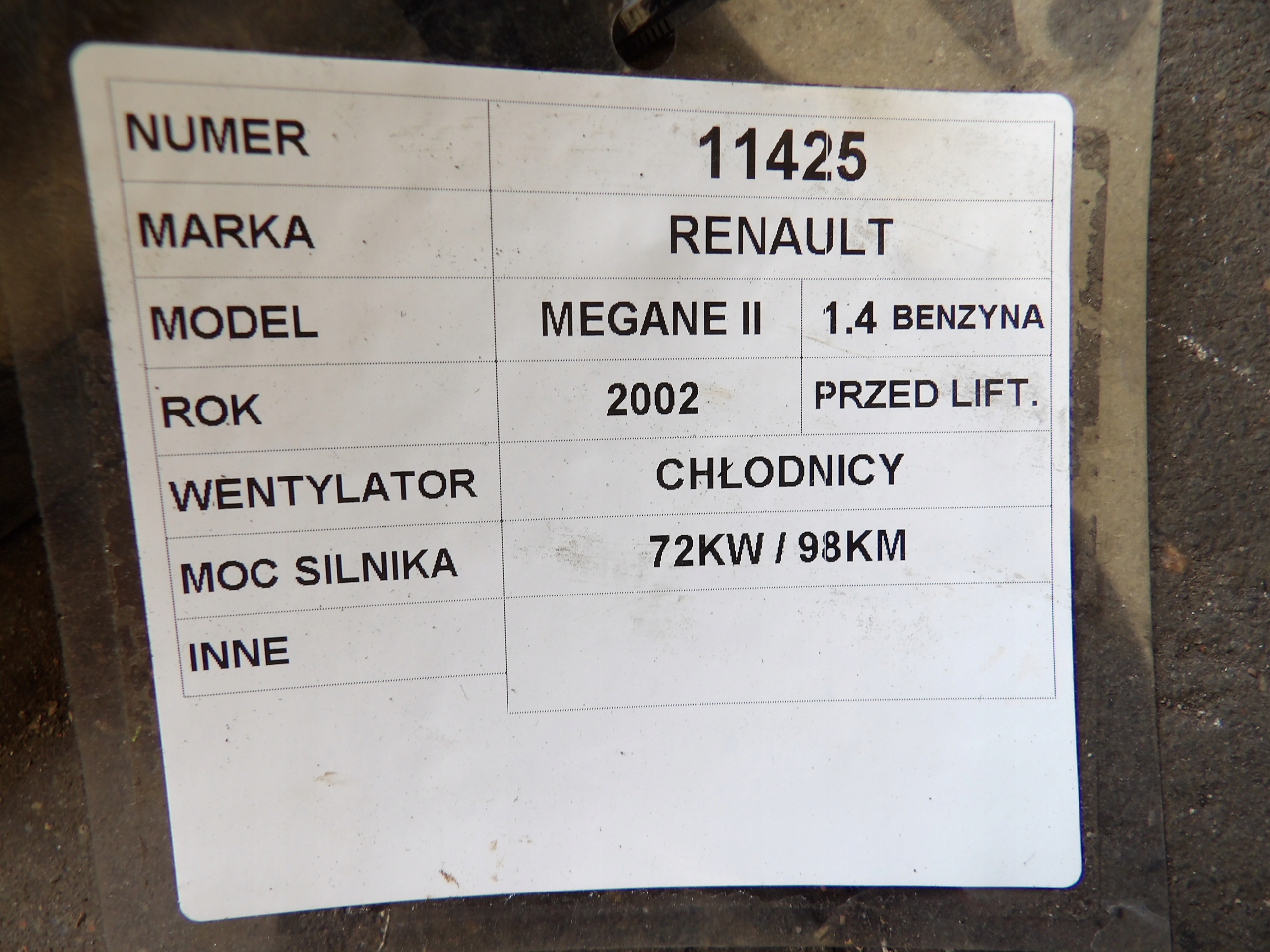 Renault Megane II ventilátor chladiče 8200151464 502.0212