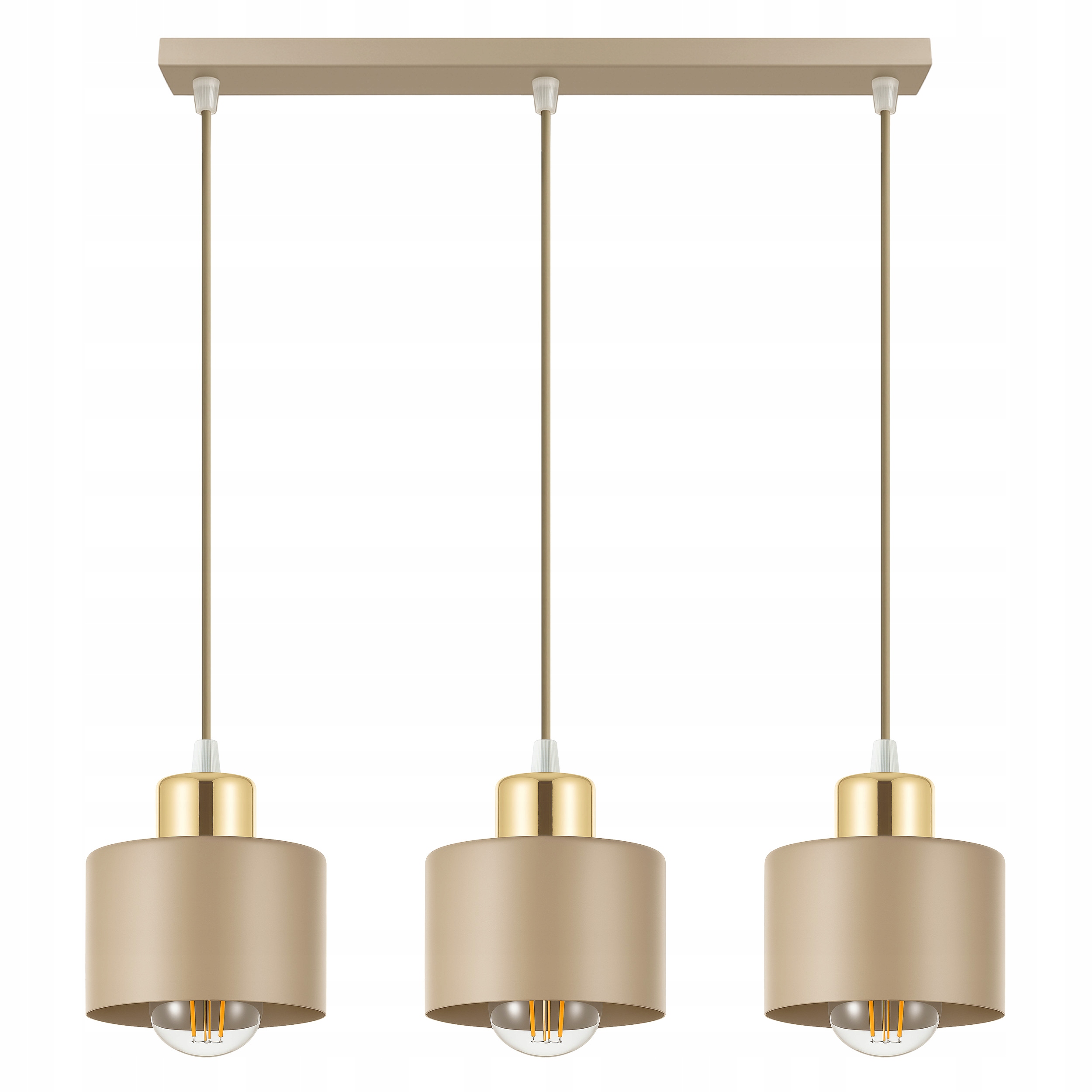 Lampa wisząca sufitowa nowoczesna 3xE27 Złota beżowa Glamour nowoczesna