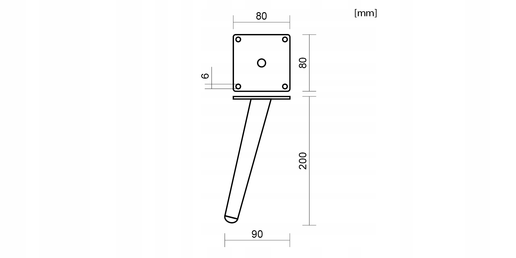 4x NOGA NÓŻKA MEBLOWA CZARNA NÓŻKA DO MEBLI H20CM Model NED