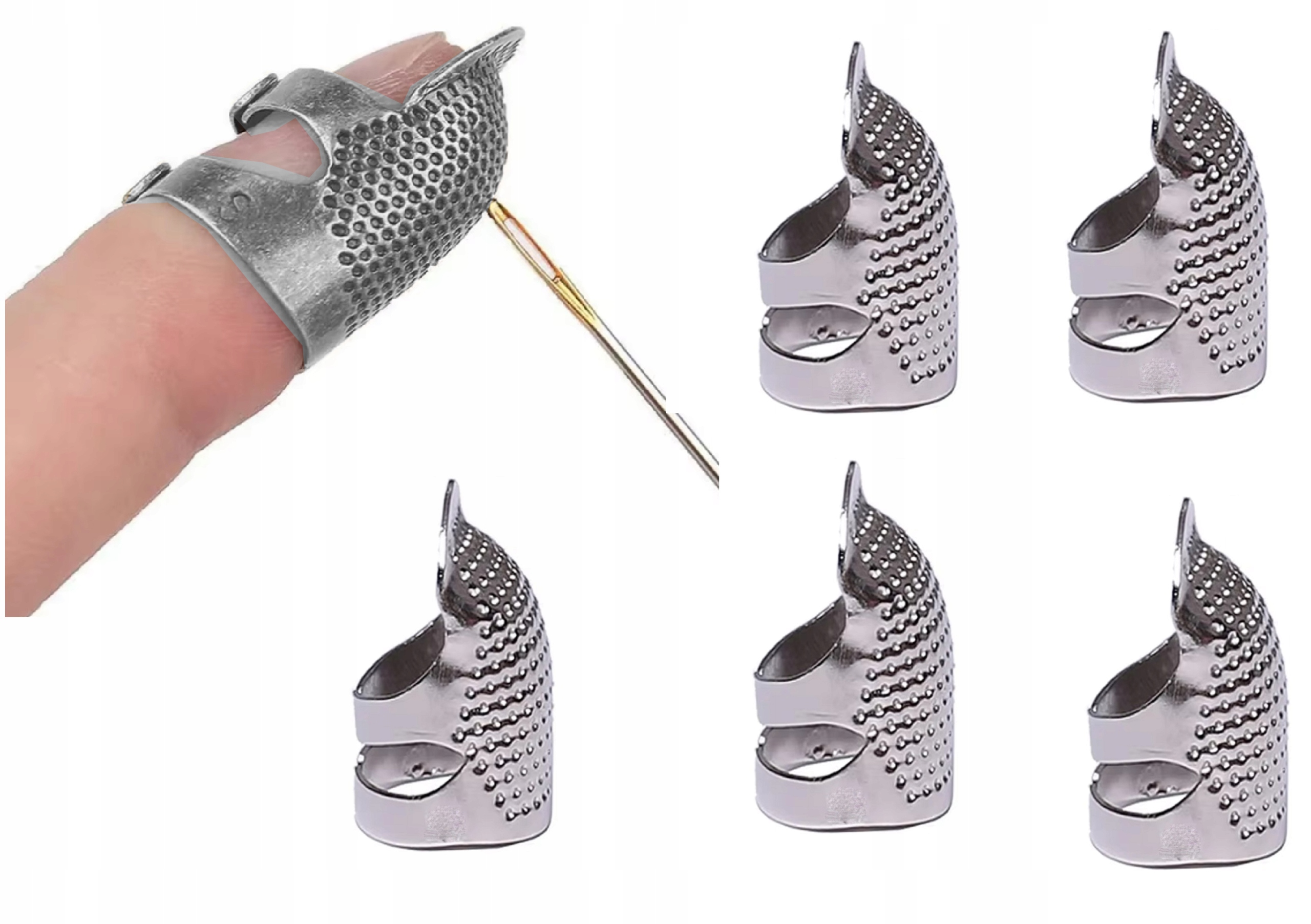 Naparstek regulowany Woolcomb metal 5 szt.