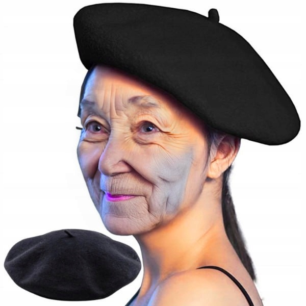 BERET KLASYCZNY FRANCUSKI Z ANTENKĄ ZIMOWY CIEPŁY DLA MŁODYCH I SENIORA Materiał dominujący akryl