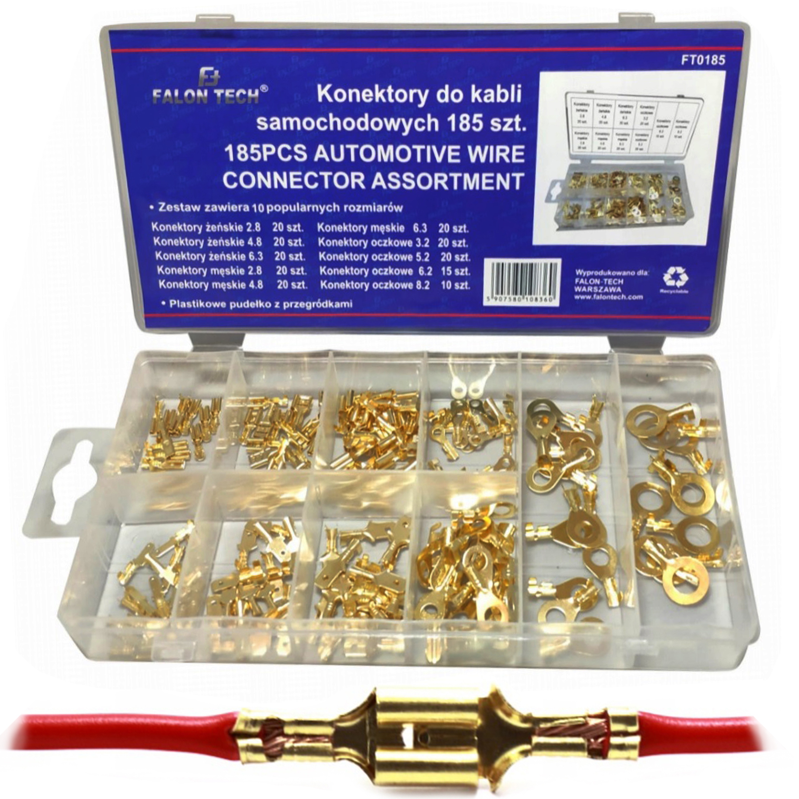 

Konektory Wsuwki Konektorki Kablowe Zestaw 185 Szt