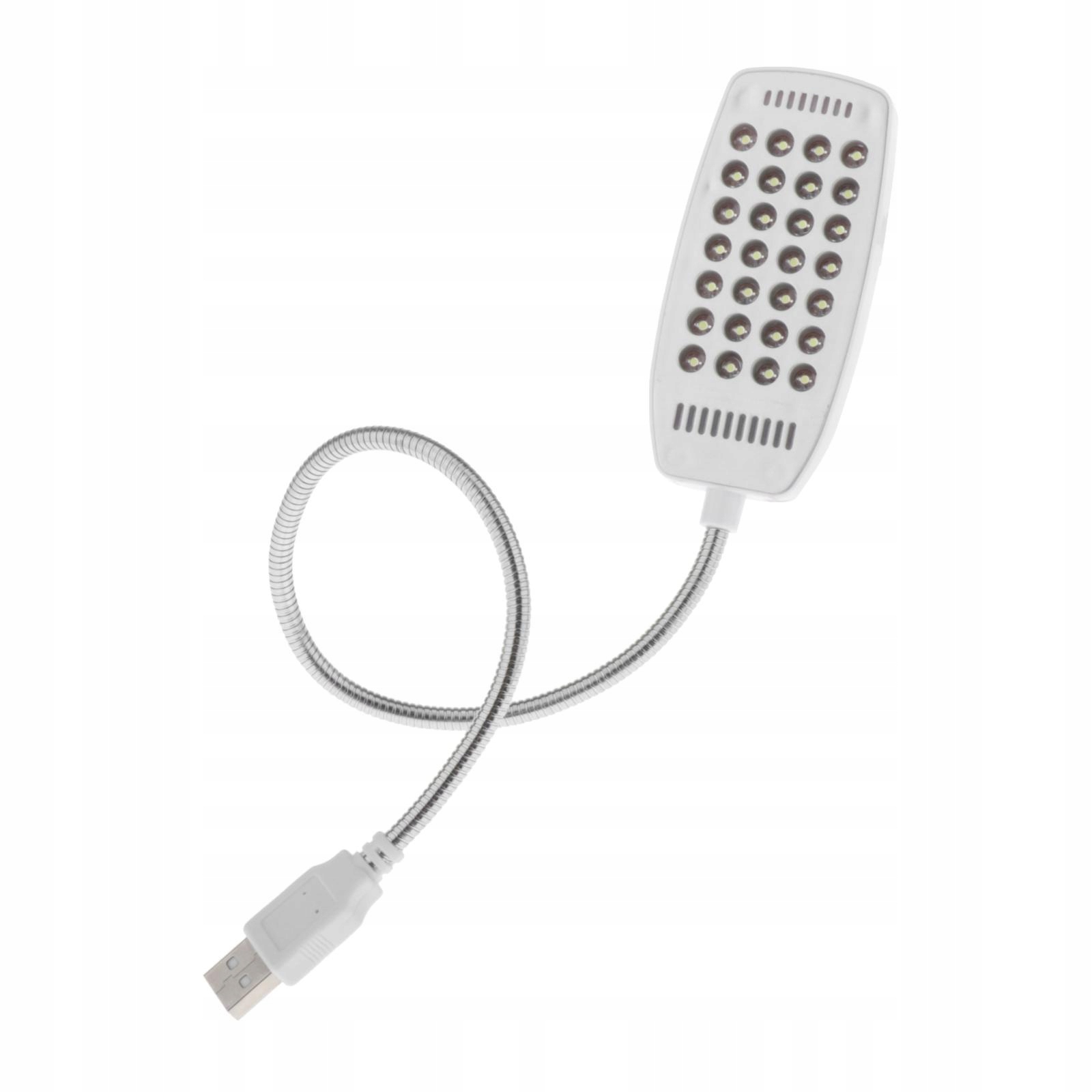 Przenośna Lampka USB 28 LED z Giętką Szyjką do Laptopa PC MAC - Biała (Wersja w Folii)