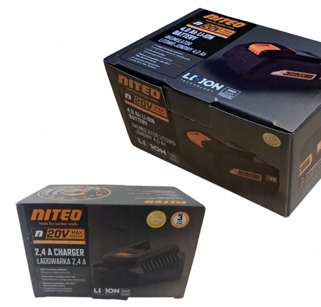 Akumulator Niteo 20V Max 4,0 Ah Ładowarka Do Akumulatorów Niteo 20V 2,4A