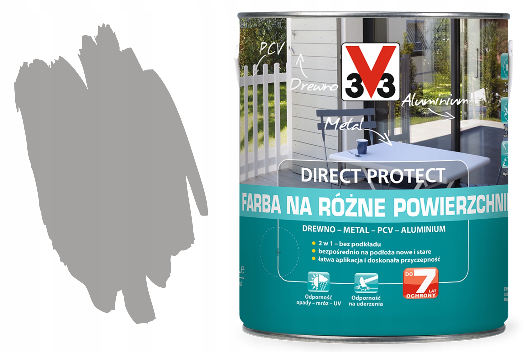 3V3 Farba Rôzne povrchy Direct Na Kov Drevo Antikorózna Hrdza 7045