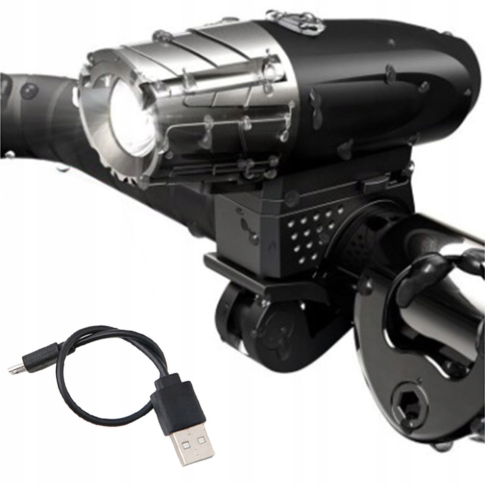 LAMPKA ROWEROWA LED PRZEDNIA NA ROWER USB 4 TRYBY ŁADOWANIE USB UCHWYT EAN (GTIN) 0087957452526