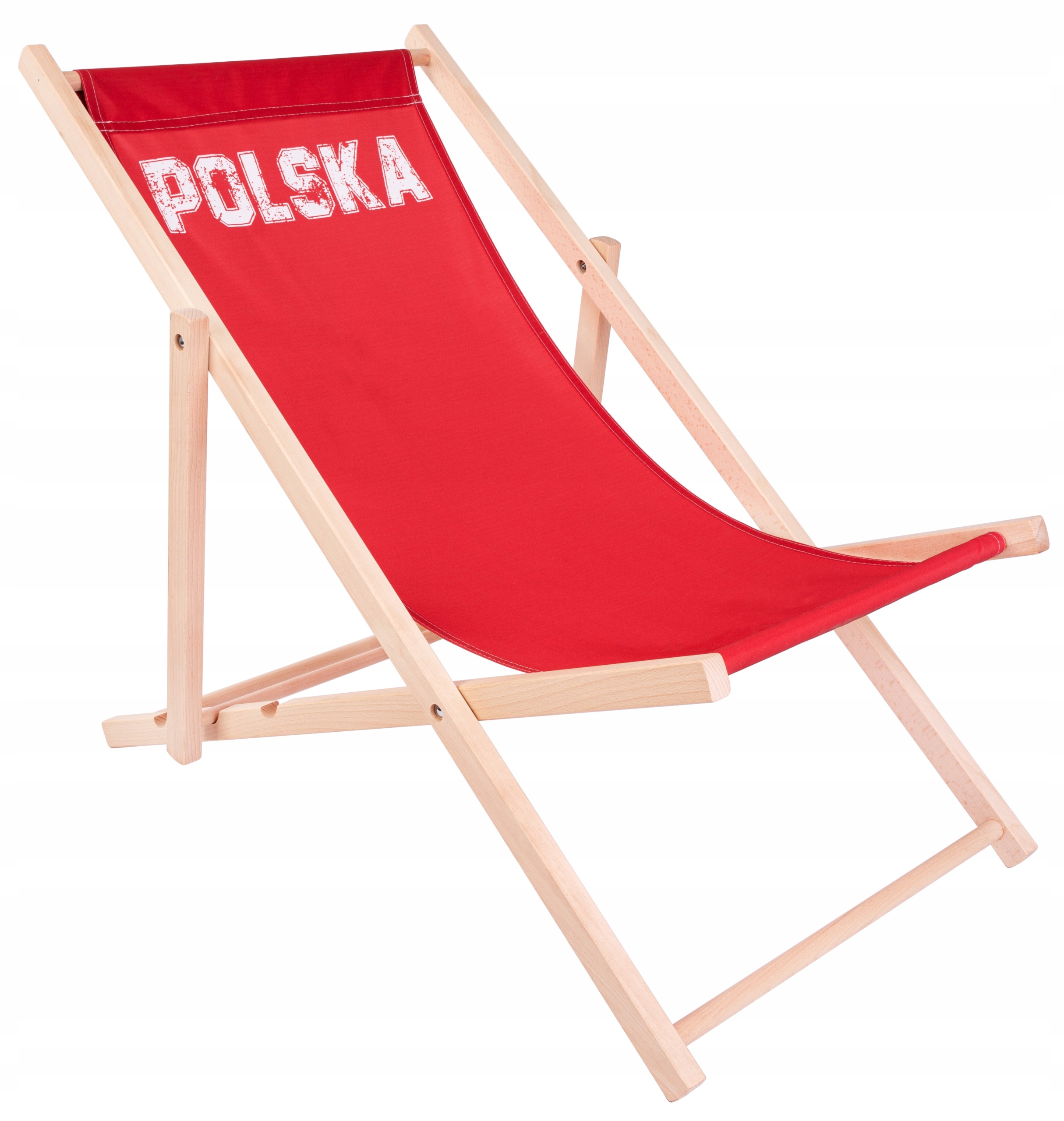 

Leżak drewniany plażowy Polska własny nadruk napis