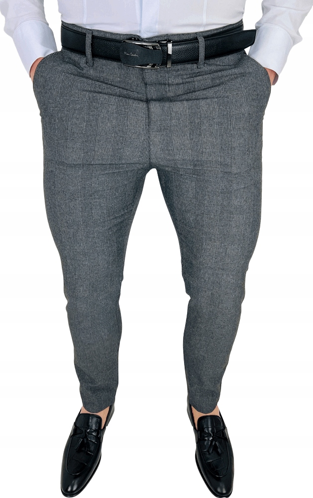 

Szare spodnie meskie chinosy slim fit 1896 38