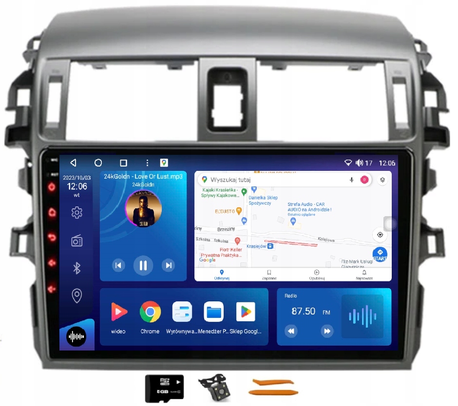 Rádio Android Navigácia Qled 2K Carplay Toyota Corolla X E140 E150 06-13