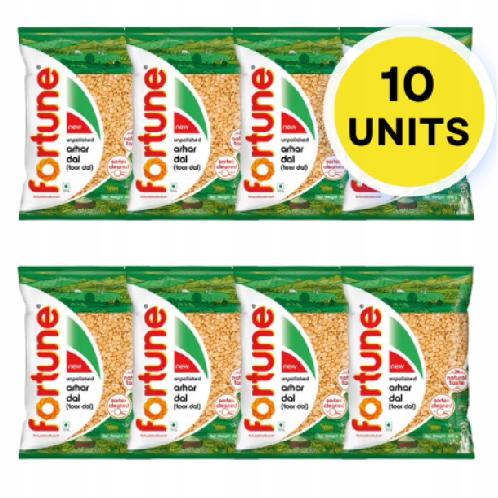 Levně Fortune Toor Dal Plain Holubí hrášek (svazek 10 x 500g) 5kg