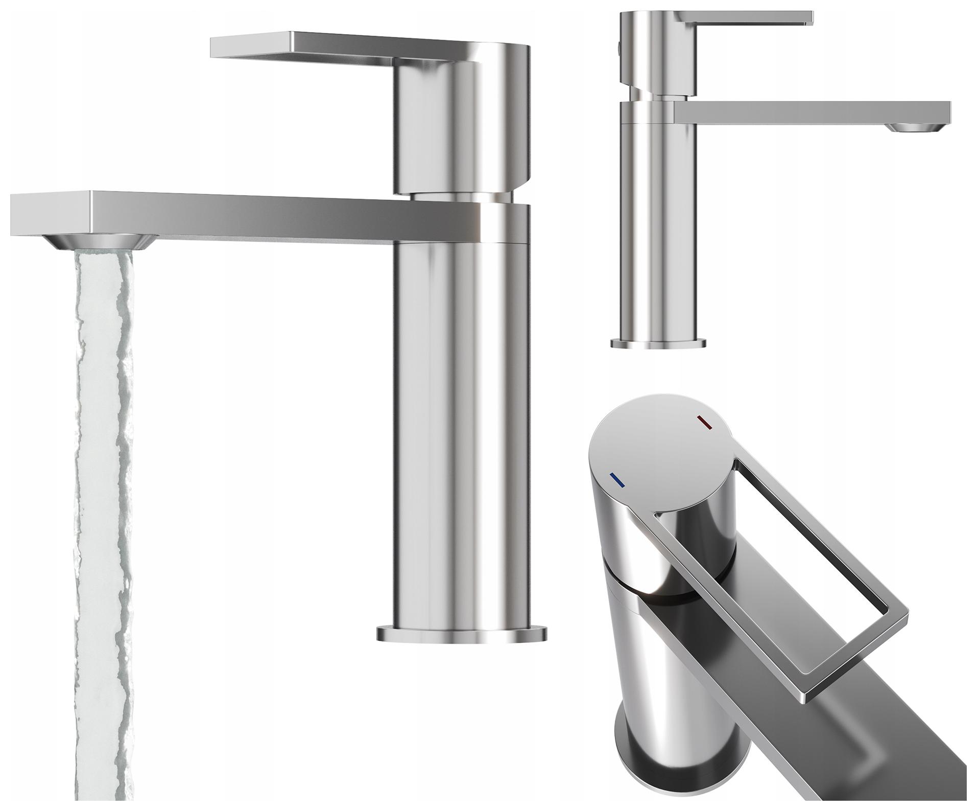 Umývadlová Batéria Strieborná Nízka Kúpeľňová Mosadzná Chrómová Armádna