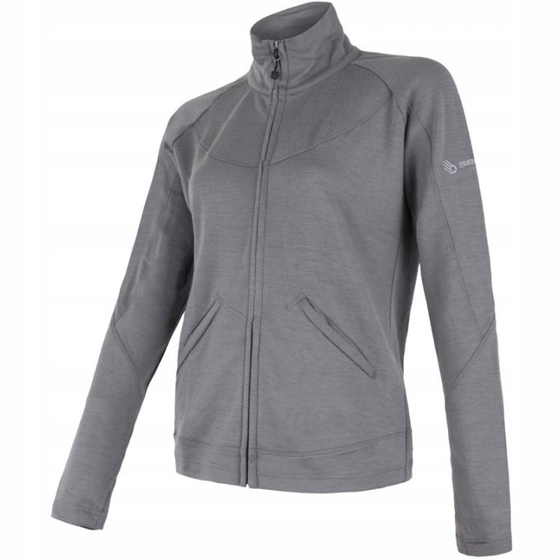 Sensor Mikina Merino Upper Celozip dámské šedá XL