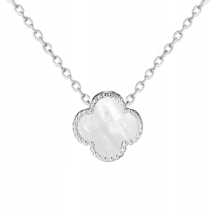 Stříbrný náhrdelník čtyřlístek s perleťovou hmotou stříbro 925