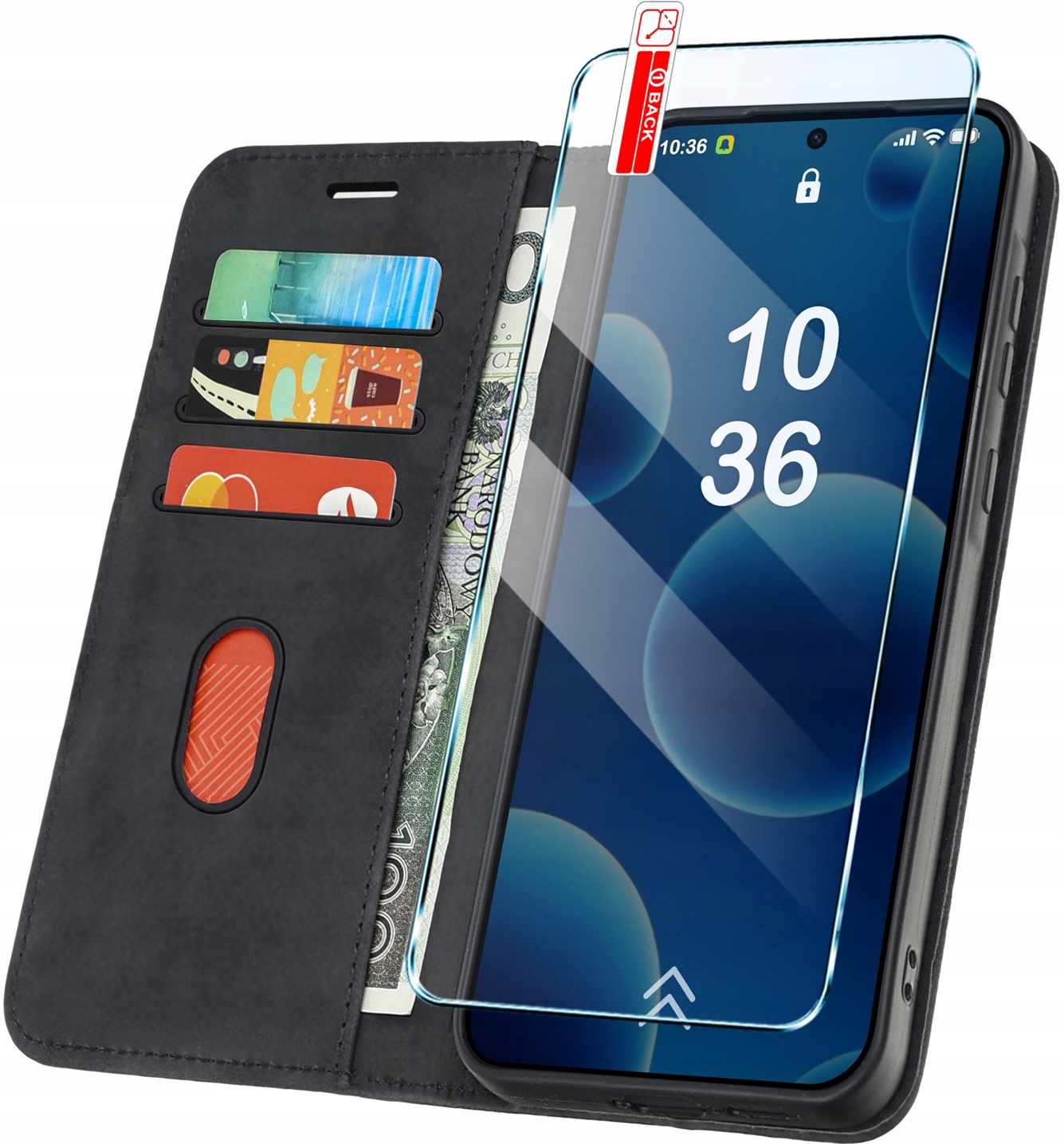 Etui Skórzane Portfelowe Szkło 9H Pro Do Samsung Galaxy A36 A56 5G